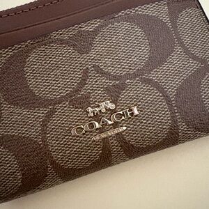 Coach Signature Brown Card Holder